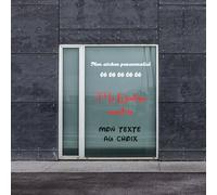 Autocollant Phrase ou Texte personnalisé - Citation - Décoration - Vitre - Stickers adhésif - Affiche - Publicité - Décoratif et imperméable taille au choix de 30 cm a 160 cm - 13 Couleurs