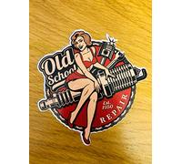 Autocollant PIN UP Old School Repair - Speedshop Vintage Sexy Girl USA Pu085