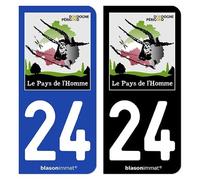 Autocollant plaque d'immatriculation 24 Dordogne-Périgord - Pays