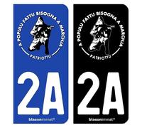 Autocollant plaque d'immatriculation 2A Corse - Ribellu Patriottu