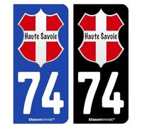 Autocollant Plaque d'immatriculation 74 Haute-Savoie - Authentique