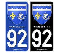 Autocollant plaque d'immatriculation 92 Hauts-de-Seine - Armoiries