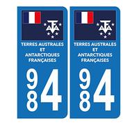 Autocollant Plaque d'immatriculation 984 DROM Terres Australes Françaises