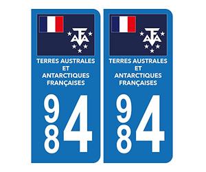 Autocollant Plaque d'immatriculation 984 DROM Terres Australes Françaises