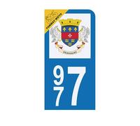 Autocollant Plaque d'immatriculation Moto 977 Saint-Barthélemy DROM