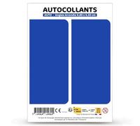 Autocollant Plaque Immatriculation 2 stickers département ou pays Incognito - Anonyme, Neutre, Vierge en version Fond Bleu : 9,8 x 4,5 cm (Angles Arrondis)
