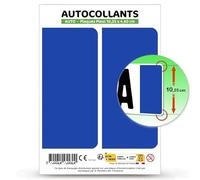 Autocollant Plaque Immatriculation 2 stickers département ou pays Incognito - Anonyme, Neutre, Vierge en version Fond Bleu : 10,25 x 4,6 cm (Plaque Plexi)