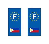 Autocollant plaque immatriculation auto drapeau philippines