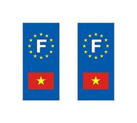 Autocollant plaque immatriculation auto drapeau vietnam