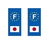 Autocollant plaque immatriculation drapeau japon Moto