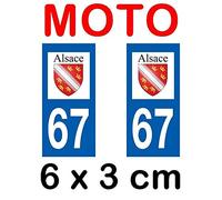 Autocollant Plaque immatriculation Moto dpt 67 Bas Rhin