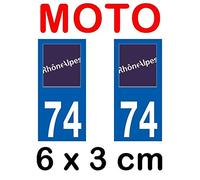 Autocollant Plaque immatriculation Moto dpt 74 Haute Savoie