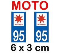 Autocollant plaque immatriculation moto dpt 95 Val d'oise