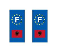 Autocollant plaque immatriculation moto drapeau albanie