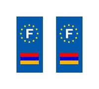 Autocollant plaque immatriculation moto drapeau armenie