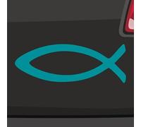 Autocollant poisson du chrétien - 6 tailles - 21 couleurs - Eucharistie - Prière catholique