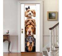 Autocollant Porte 3D Chien 85x215 cm - Sticker Porte en Soie Auto-Adhésif, Décoration Murale Intérieure pour Salon, Chambre, Bureau - Animaux Papier Peint Mural