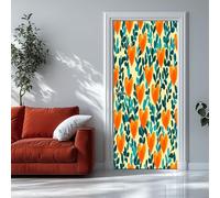 Autocollant Porte 3D Motif De Feuille En Forme De Cœur 77x200 cm Beige Papier Peint Imperméable Salon Stickers de Porte, Autocollant de Portes Vinyle Stickers Muraux