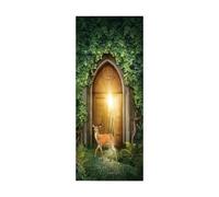 Autocollant Porte 3D Stickers De Porte Cerf animal L77 x H200cm 3d Sticker Porte Pvc Imperméable Décoration Papier Peint Murale Pour Salon Cuisine Chambre Salle De Bain Decoration