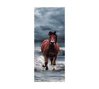 Autocollant Porte 3D Stickers De Porte Cheval animal L100 x H200cm 3d Sticker Porte Pvc Imperméable Décoration Papier Peint Murale Pour Salon Cuisine Chambre Salle De Bain