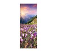 Autocollant Porte 3D Stickers De Porte Fleurs violettes L90 x H210cm 3d Sticker Porte Pvc Imperméable Décoration Papier Peint Murale Pour Salon Cuisine Chambre Salle De Bain
