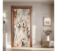 Autocollant Porte Chien de Compagnie Mignon Vinyle Auto-adhésif Imperméable Amovible Sticker Porte Animal Chiot Effet 3D 73x205 cm pour Salon Chambre Salle de Bain Kl82S