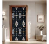 Autocollant Porte Floral Luxe Géométrie Vinyle Auto-adhésif Imperméable Amovible Sticker Porte Fleurs Vintage Décor Effet 3D 83x205 cm pour Salon Chambre Salle de Bain