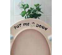 Autocollant pour abattant de WC avec motif de Mickey et inscription « Put Me Down » - Noir