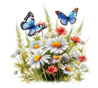 Autocollant pour abattant de WC - Papillon et fleur - Autocollants décoratifs pour salle de bain - Décoration de réfrigérateur