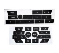 Autocollant pour bouton de commande de climatisation BMW Série 7 F02 Noir | Restaure le texte délavé, la base en vinyle noir, les caractères blancs, s'adapte aux climatiseurs, modèles 2009-2014