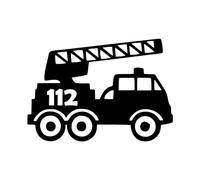 Autocollant pour camion de pompier FFW - 6 tailles - Échelle Fire 112 - 6 tailles et 21 couleurs