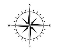 Autocollant pour camping-car extérieur pour camionnettes et camping-cars - Vinyle modèle boussole 2 (30 cm x 30 cm)