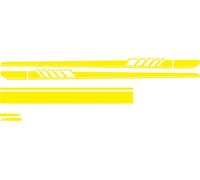 Autocollant pour carrosserie de voiture Autocollant pour carrosserie de voiture Vinyle latéral Long Stripe Waterproof Sticker Decals Yellow