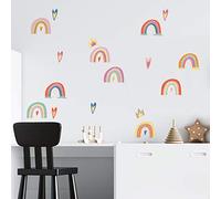 Autocollant pour chambre d'enfant - Décoration murale - Personnages - Créatures colorées - Aventures joyeuses - Autocollants amusants - Décoration de chambre d'enfant - Arcs-en-ciel colorés dessinés à