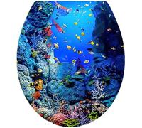 Autocollant Pour Couvercle de Toilette Motif Monde Marin - Imperméable Pour Siège et Réservoir - Décoration