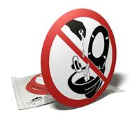 Autocollant pour cuvette de toilettes - Ne rien jeter dans les WC - 6 stickers ronds - 9,5cm