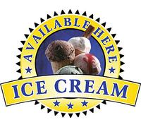 Autocollant pour fenêtre Motif crème glacée Vendue Here - Panneau de restauration pour fenêtre Cafe Restaurant Van Remorque, Large 400 x 520mm, jaune