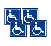 Autocollant pour handicap - Autocollants pour fauteuils roulants 4,72 x 4,72 pouces pour bus, autocollants d'accessibilité pour personnes handicapées, panneau de salle de bain pour handicap, autocolla
