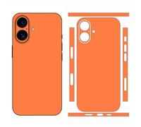 Autocollant pour iPhone 15, 16, 17 Pro Max, film de protection en vinyle, couleur orange, coque pour téléphone arrière et caméra latérale (pour 16 Plus)