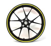Autocollant pour jantes de voitures et motos 16" 17" 18" 19" Avec outil de montage Largeur 7 mm Jaune hologramme