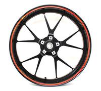 Autocollant pour jantes de voitures et motos 16" 17" 18" 19" Avec outil de montage Largeur 7 mm Rouge hologramme