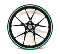 Autocollant pour jantes de voitures et motos 16" 17" 18" 19" Avec outil de montage Largeur 7 mm Vert hologramme