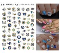 Autocollant Pour Ongles Bleu Haut De Gamme",1 Pièce,Adhésif Pour Les Yeux Exquis,Curseur Pour Nail Art,"Applique De Miles - Type Wg891
