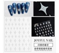 Autocollant Pour Ongles Bleu Haut De Gamme",1 Pièce,Adhésif Pour Les Yeux Exquis,Curseur Pour Nail Art,"Applique De Miles - Type Starburst