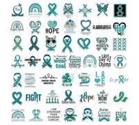 Autocollant pour ordinateur portable, 50 feuilles, adhésif de sensibilisation cancers de l'ovaire, sarcelles, citations inspirantes