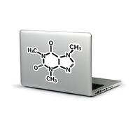 Autocollant pour Ordinateur Portable Molécule de caféine Sticker Size 15"