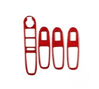 Autocollant Pour Panneau De Commande De Lève-vitre Pour Alfa Pour Romeo 159, Pour Brera Et Pour Spider 2004-2011 Garniture Panneau Changement Vitesse(Red Carbon)