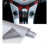 Autocollant pour panneau de voiture, style fibre de carbone, 127 x 30,5 cm pour tableau de bord, console centrale, grille d'aération et poignées de porte