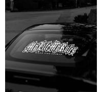 Autocollant pour pare-brise arrière JDM - My Life My Rules - Bannière Flammes - 60 cm - Chrome holographique