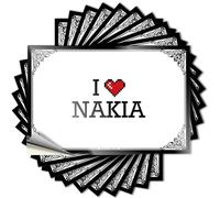 Autocollant pour pare-chocs avec inscription « I Love Nakia » - Décoration de grotte amusante - 8 x 12 cm
